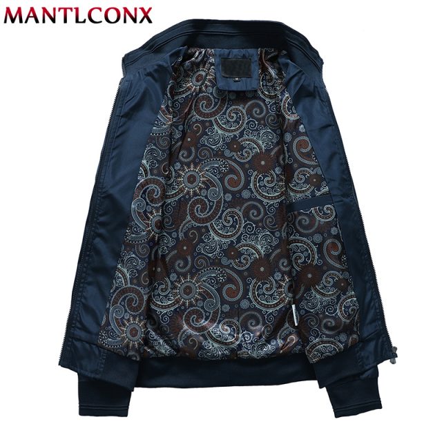 MANTLCONX Mens Jackets Autumn Casual Coats Solid Color Mens Stand Collar Zipper Jacket Male Bomber Jacket Men Casual Outerwear