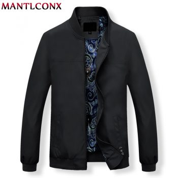 MANTLCONX Mens Jackets Autumn Casual Coats Solid Color Mens Stand Collar Zipper Jacket Male Bomber Jacket Men Casual Outerwear