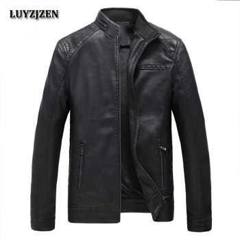 Autumn Winter Motorcycling pu Leather Jackets Faux Leather Jacket Mens Black Clothing Fashion Elastic Motorcycle Outerwear 304