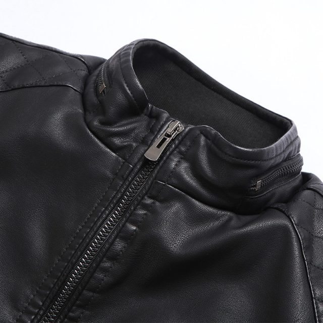 Autumn Winter Motorcycling pu Leather Jackets Faux Leather Jacket Mens Black Clothing Fashion Elastic Motorcycle Outerwear 304