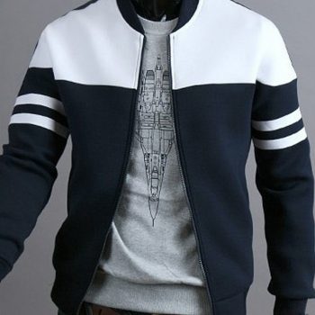 Mens Jackets Coats Fashion Men’s Autumn Winter Zipper Sportswear Patchwork Jacket Long Sleeve Coat Jacket Coat Zipper Parka Men