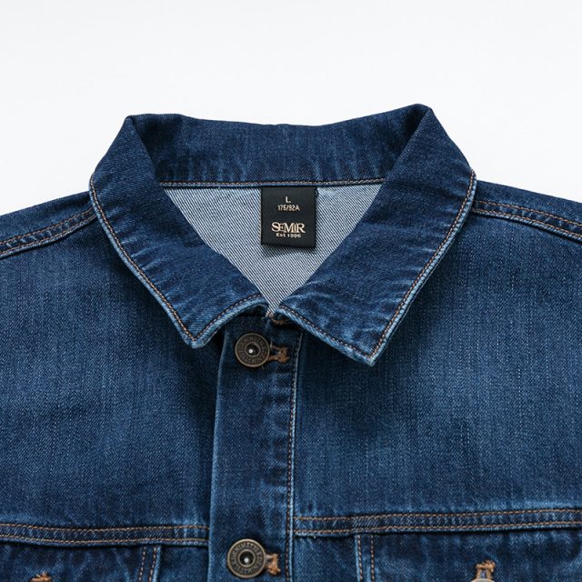 SEMIR Men Denim Jacket Men Washed Denim Jacket Classic Denim Jacket with Collar for Men Casual Fashion Spring Autumn Clothes