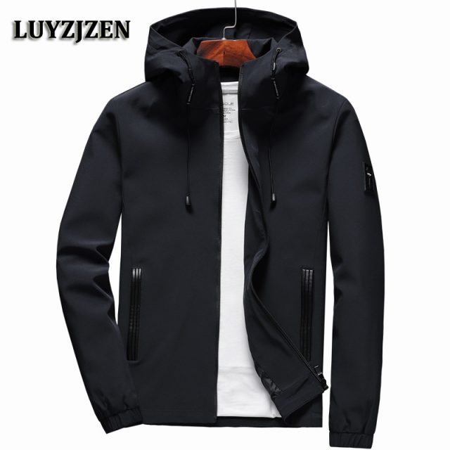Jacket Men Zipper New Arrival Brand Casual Solid Hooded Jacket Fashion Men’s Outwear Slim Fit Spring and Autumn High Quality K11