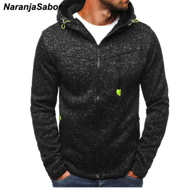 NaranjaSabor Spring Autumn Men’s Hooded Jackets New Fashion Tracksuit Coats Male Zipper Sweatshirt Men Brand Clothing XXXL N443