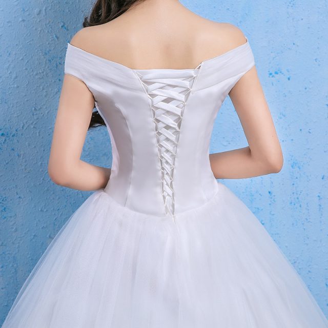 Vestido De Novia Luxury Crystal Wedding Dresses Ball Gown Off-Shoulder Lace Up Elegant Cheap Lace Bride Dresses Robe De Mariee