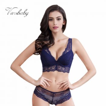 Varsbaby noble deep V sexy lingerie gather lace beauty women bra sets