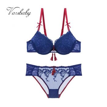 Varsbaby europe palace sexy lingerie gather women sexy lace floral bra sets