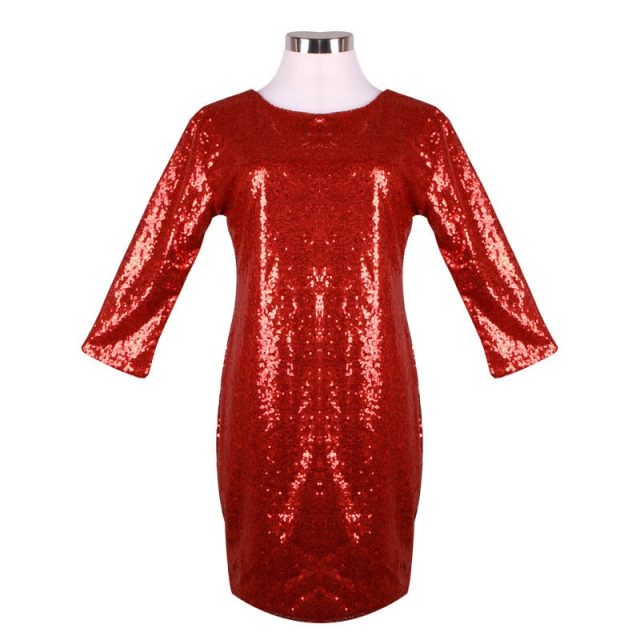 2019 New Autumn Spring Style Dress Women O Neck Long Sleeve paillette Sequins Backless Bodycon Slim Pencil Party Dresses
