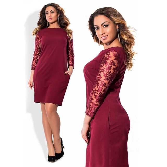 L-6XL 2018 Spring Summer Women Dress Sexy Party Dresses Bodycon Bandage Dress Big Size Black Lace Dress Plus Size Women Clothing