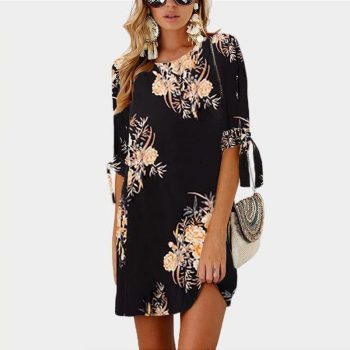 Women's Loose Floral Printed Summer Dress