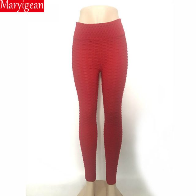 Maryigean Solid Legging Women Polyester Super Elastic High Waist Pant Workout Leggings Push Up Fitness Female Legging Sportswear