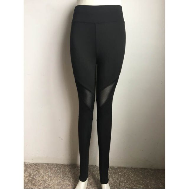 New foreign trade quick-drying mesh contrast color sports yoga pants leggings