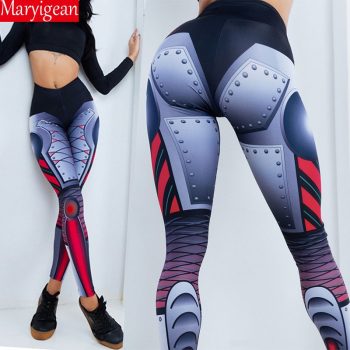 Maryigean Sexy Geometric Code Print Yoga Leggings Push Up High Waist Leggings Women Fashion Polyester Ankle-Length Pants