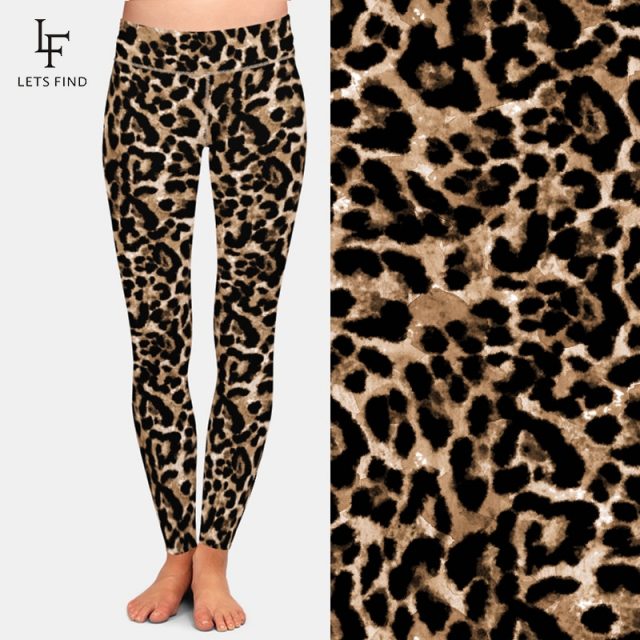 LETSFIND Women Leggings Fashion Leopard Grain Printing Legging Sexy Silm High Waist Stretch Trouser Pants Plus Size