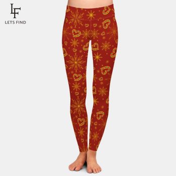 LETSFIND 3D New Year and Christmas Pattern Printing Casual Leggings Fashion New Women High Waist Workout Leggings