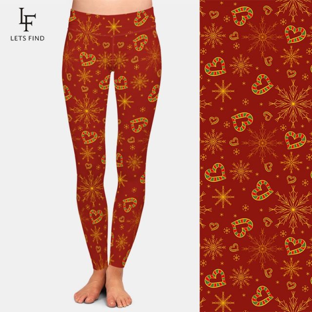 LETSFIND 3D New Year and Christmas Pattern Printing Casual Leggings Fashion New Women High Waist Workout Leggings