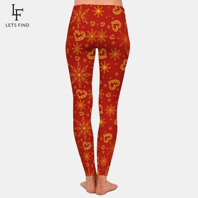 LETSFIND 3D New Year and Christmas Pattern Printing Casual Leggings Fashion New Women High Waist Workout Leggings