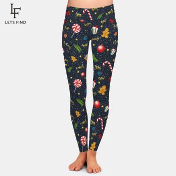 LETSFIND Nightmare Before Christmas Plus Size Women Leggings  High Waist Fitness Warm Leggings  Black Ankle-Length Women Pants