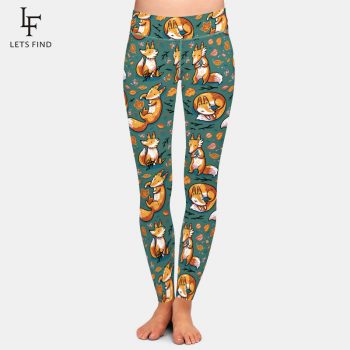 New 3D Digital Printing Fox Leggings High Waist Elastic Trousers Fashion Plus Size Leggings Casual Legging for Women