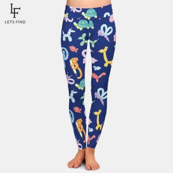 LETSFIND Brands New Arrivals  3D Balloon Printed Leggings Fashion Women High Waist High Elasticity Milk Silk Leggings