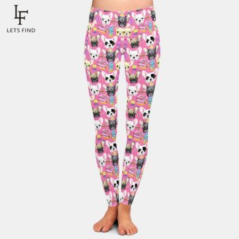 New Arrival Women Elastic Legging Cartoon Cute Dog Printing High Waist Fashion Pants Plus Size Casual Leggings