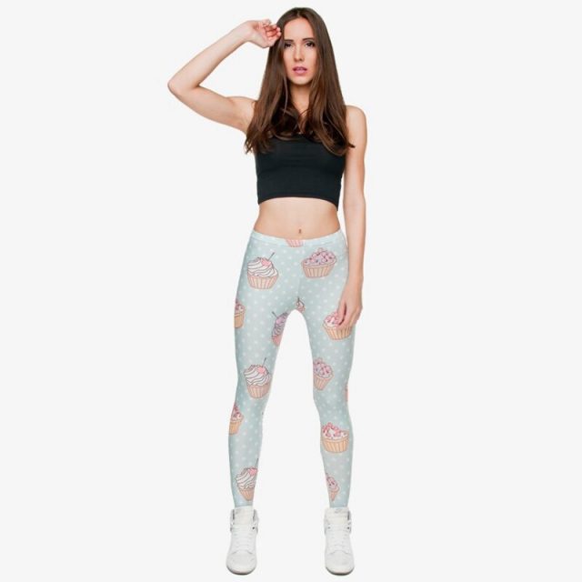 2019 spring fashion women’s pattern print leggings sexy hip fitness slim trousers sports  high waist stretch leggings