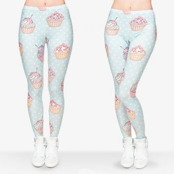 2019 spring fashion women's pattern print leggings sexy hip fitness slim trousers sports  high waist stretch leggings