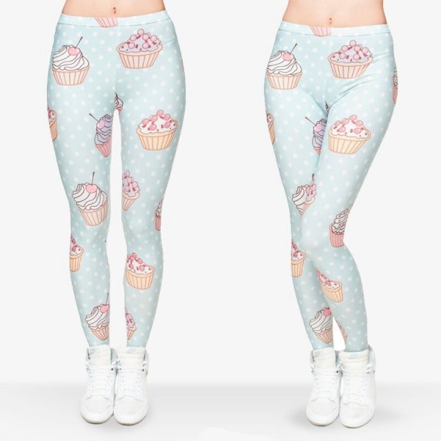 2019 spring fashion women’s pattern print leggings sexy hip fitness slim trousers sports  high waist stretch leggings