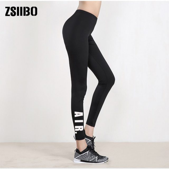 2019 spring fashion new female letter printing leggings high waist elastic trousers women’s casual slim pants