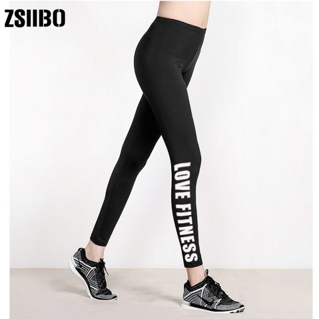2019 spring fashion new female letter printing leggings high waist elastic trousers women’s casual slim pants