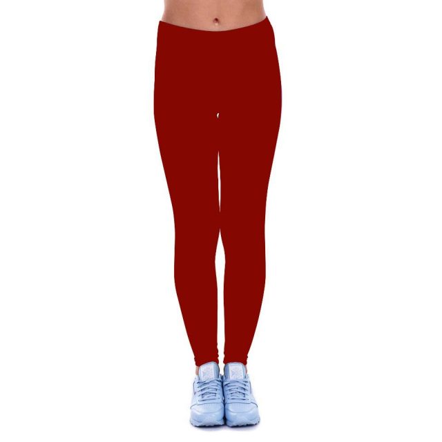 2019 fashion new ladies fitness slim casual sports leggings winter low waist stretch soft black red solid color sexy