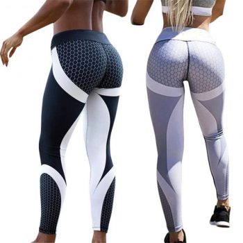 Spring Autumn Women Sexy Leggings High Waist Mesh Pattern Print Elastic Slim Pants Sporting Workout Fitness Legging IK88