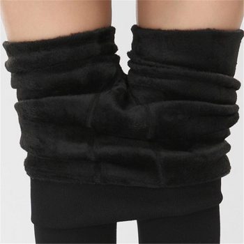 Women Heat Fleece Winter Stretchy Leggings Warm Fleece Lined Slim Thermal Pants IK88