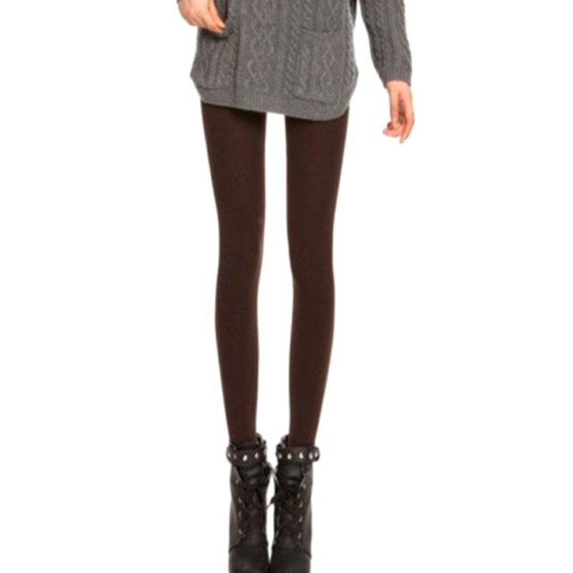 Fashion Women Fleece Velvet Leggings Winter Warm Knitted Thick Slim Fitness Elastic Pants IK88