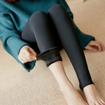 Legs Fake Translucent Warm Fleece Leggings Women Soft Leggings Fleece Lined Thick Leggings IK88