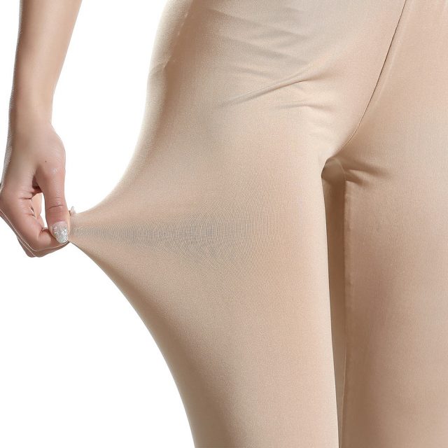 Ladies Leggings Solid Color Milk Silk Fit Slim Elastic  Pants for Sports IK88