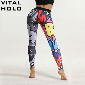 Sport Leggings Women Fitness Yoga Pants Cartoon Print Sport Pants Yoga Leggings Breathable Gym Jogging Running Tights Sport Wear