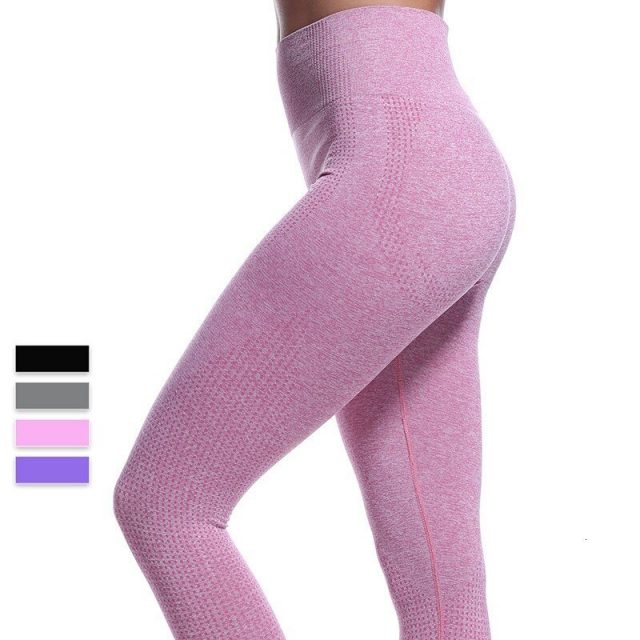 Solid Yoga Pants High Waist Leggins Sport Women Fitness Yoga Leggings Seamless Elastic Sport Tights Running Pants Sport Clothing