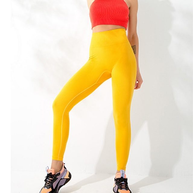 High Waist Yoga Seamless Leggings Sportswear Woman Gym Knitted Sport Yoga Pants Compression Tights Running Pants Sports Clothing