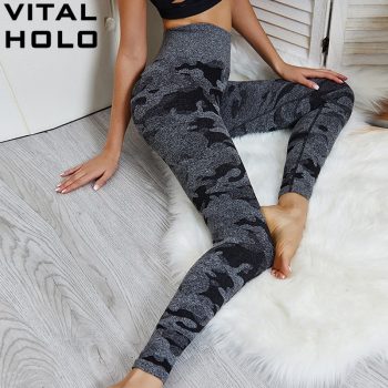 Yoga Pants Women High Waist Camo Seamless Leggings Yoga Sport Tights Fitness Gym Elastic Workout Outdoor Running Pant Sportswear