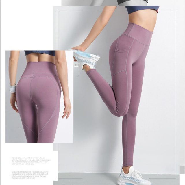 Yoga Pants With Pockets Gym Leggings Sport Women Fitness High Waist Yoga Leggings Workout Scrunch Leggings Athletic Sport Pants