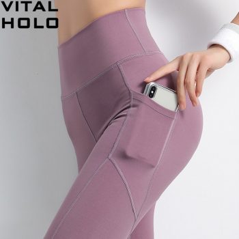 Yoga Pants With Pockets Gym Leggings Sport Women Fitness High Waist Yoga Leggings Workout Scrunch Leggings Athletic Sport Pants