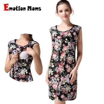 Emotion Moms Sleeveless Maternity clothing Nursing Breastfeeding dress pregnancy Clothes for Pregnant Women Maternity dress