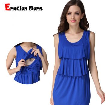 Emotion Moms Summer Maternity Clothing Maternity Dress Soft Nursing Breastfeeding Dresses for Pregnant Women Nursing Clothes