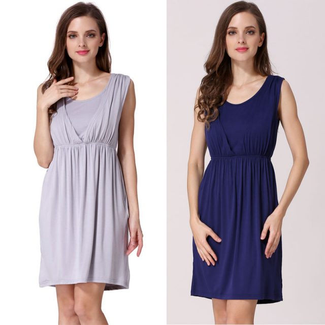 Emotion Moms Summer Pregnant Women Maternity Clothes Breastfeeding Dress Nursing Lactation Wear Cool Fabric Wholesale 2pcs/lot
