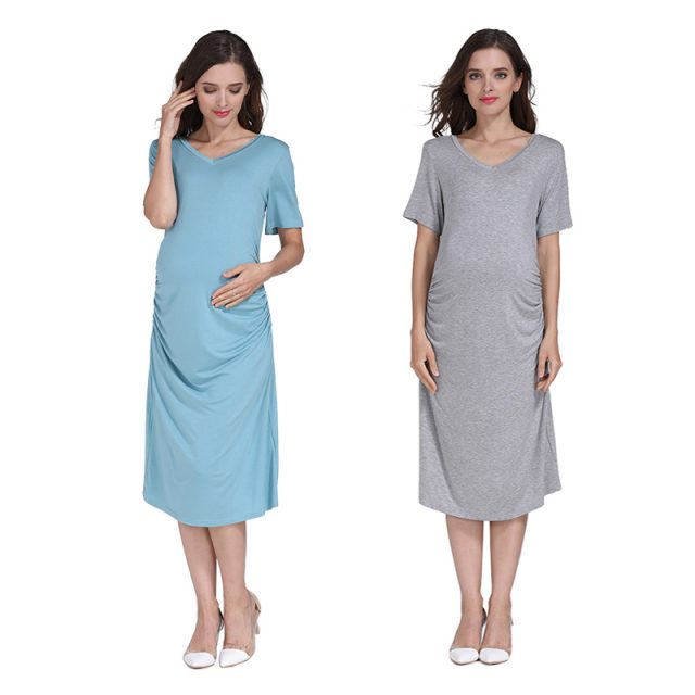 Emotion Moms Summer Pregnant Clothes Women Plus Size Pregnancy Nightgown Maternity Night Dress Wholesale 2pcs/lot