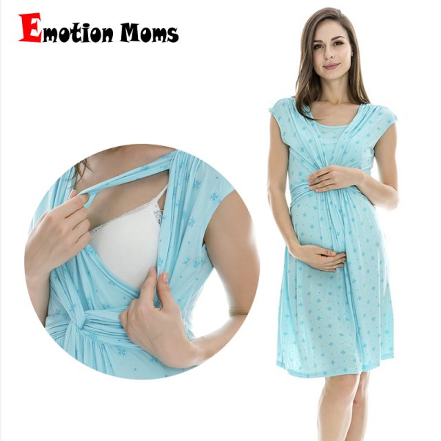 Emotion Moms maternity Clothes maternity Dress nursing Clothes nursing dress Breastfeeding Summer Dress for Pregnant Women