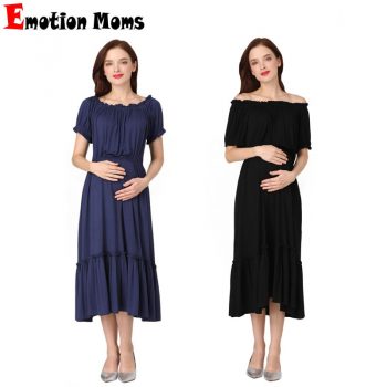 Emotion Moms Women's dress 2019 new Sexy Pregnant Dress off-shoulder Women Elegant Pregnancy Dress