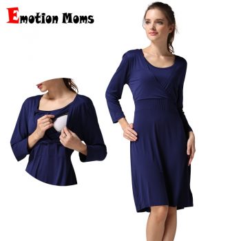 New Spring 3/4 Sleeve Pregnancy Maternity Clothes Nursing Breastfeeding Dresses Women Maternal Dress Lactancia Wear Soft Stretch