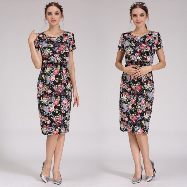 Emotion Moms Summer Casual Maternity Breastfeeding Dress Women Pregnancy Clothing Nursing Lactation Wear Drop Shipping